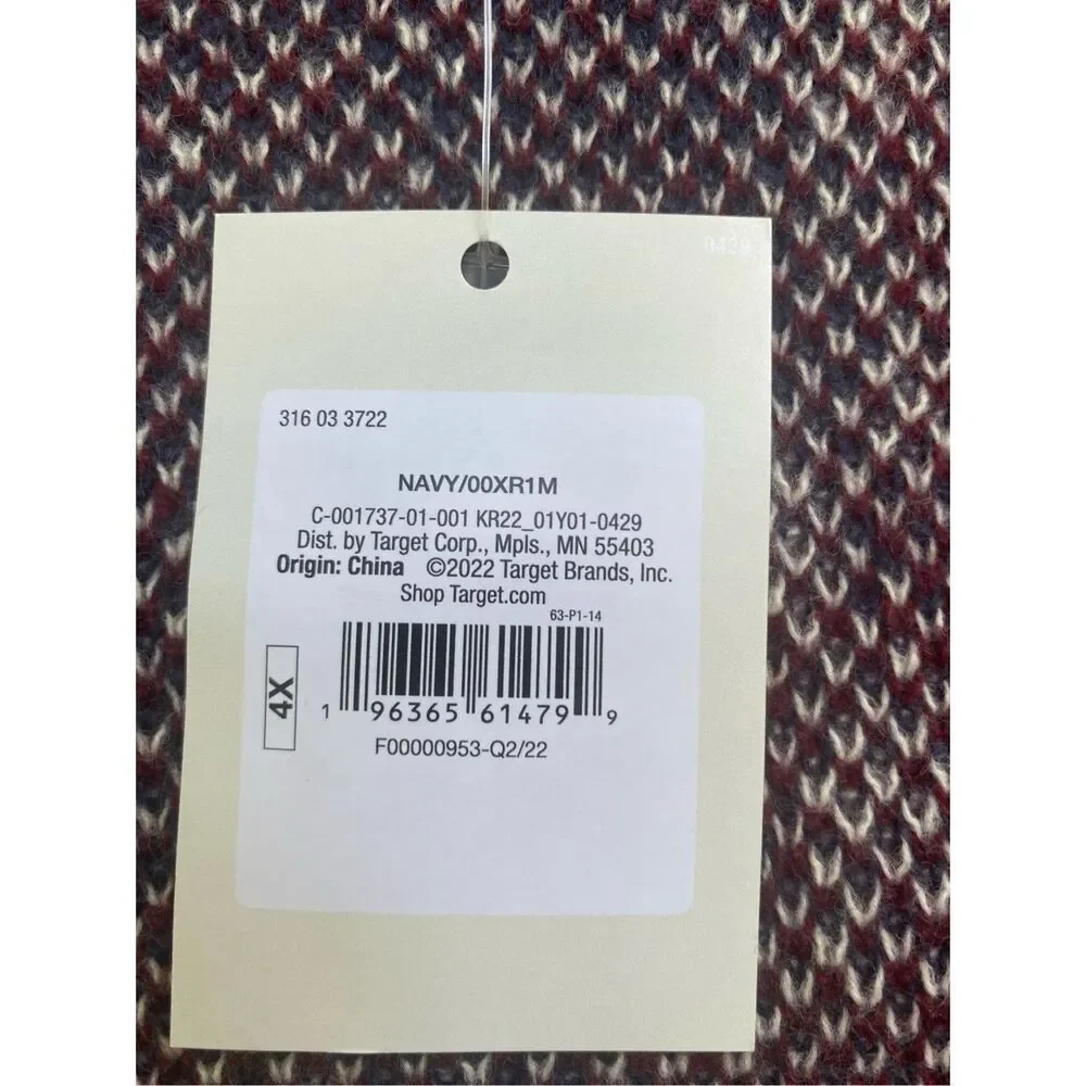 Knox Rose Women's Chunky Knit Western Shawl Drape Open Front Sweater Size 4X NWT